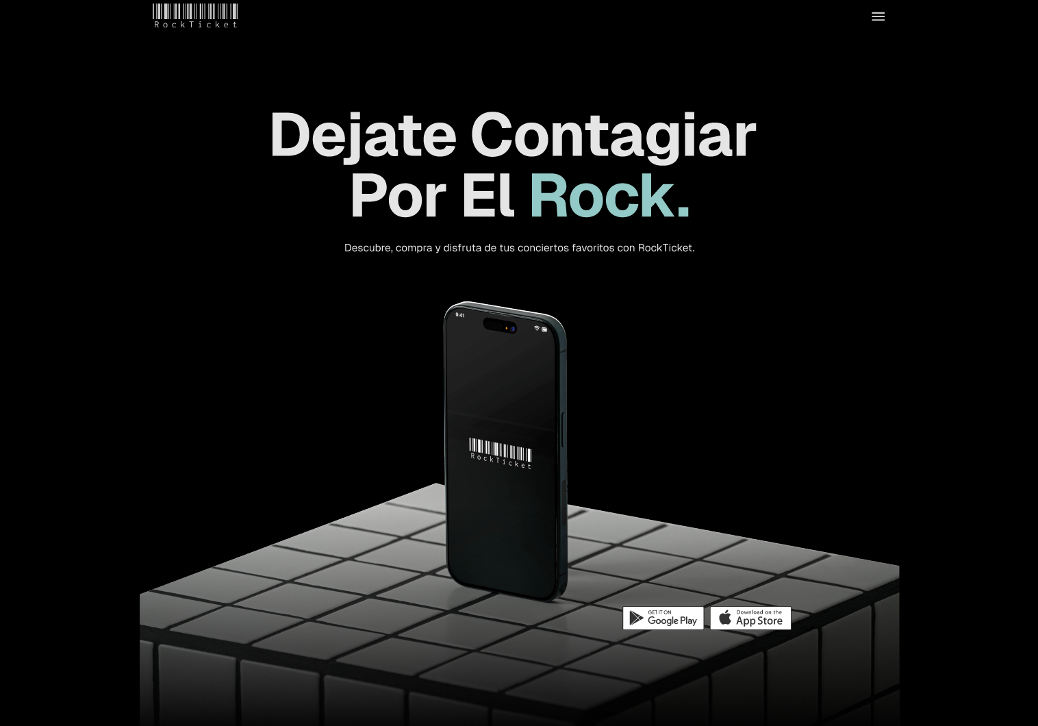 RockTicket app Website